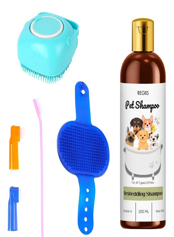 شامبو ريجيس للحيوانات الأليفة، شامبو لإزالة الشعر الزائد للكلاب، جميع أنواع الحيوانات الأليفة، فيتامين أ والصبار، 200 مل (عبوة من 4 قطع) - Image 1